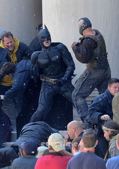 Images of Batman vs Bane in the filming of The Dark Knight Rises - NO LA  PELES! in English